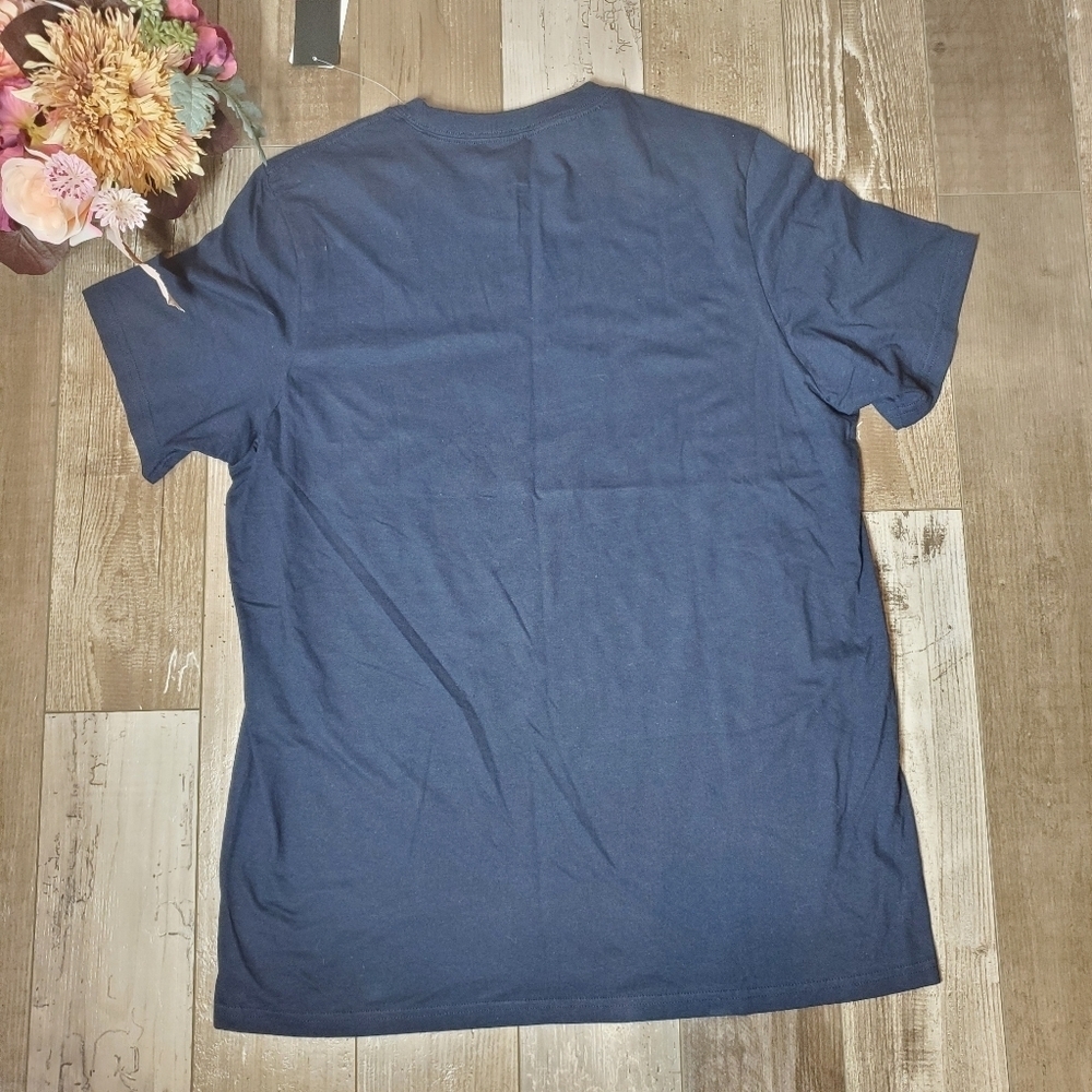 NWT Adidas Amplifier Basic Bos Tee Size Large Navy Blue & White 100% Cotton - Picture 6 of 16